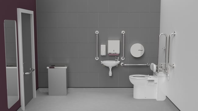 Back to wall Doc M toilet pack, stainless steel, concealed fixings