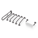 Rail only Doc M toilet pack, steel, exposed fixings, back rest rail, Grey (RAL 7005)