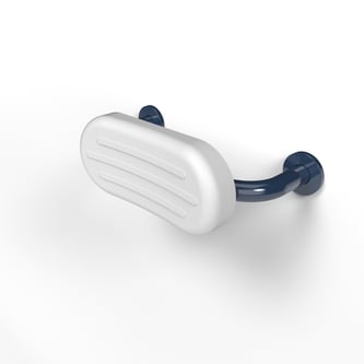 Back rest rail with white pad, stainless steel, concealed fixings