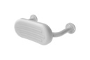 Back rest rail with white pad, steel, 270mm projection, exposed fixings, White (RAL 9016)