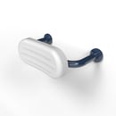 Back rest rail with white pad, steel, 270mm projection, concealed fixings, Dark blue (RAL 5011)