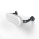 Back rest rail with white pad, steel, 270mm projection, concealed fixings