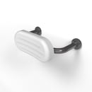 Back rest rail with white pad, steel, 270mm projection, concealed fixings, Grey (RAL 7005)