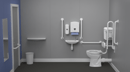 Low level Doc M toilet pack, steel, exposed fixings, White (RAL 9016)