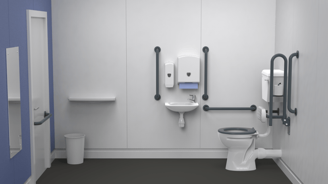 Low level Doc M toilet pack, steel, concealed fixings