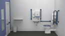 Low level Doc M toilet pack, steel, concealed fixings, Dark blue (RAL 5011)