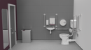 Low level Doc M toilet pack, stainless steel, concealed fixings, Polished stainless steel