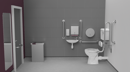 Low level Doc M toilet pack, stainless steel, concealed fixings, Satin