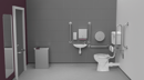 Low level Doc M toilet pack, stainless steel, concealed fixings, Satin