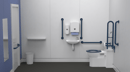 Back to wall Doc M toilet pack, steel, concealed fixings, Dark blue (RAL 5011)