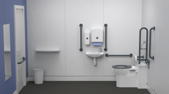 Back to wall Doc M toilet pack, steel, concealed fixings