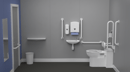 Back to wall Doc M toilet pack, steel, concealed fixings, White (RAL 9016)