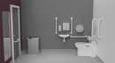 Back to wall Doc M toilet pack, stainless steel, concealed fixings, White (RAL 9016)