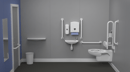 Wall hung Doc M toilet pack, steel, concealed fixings, TMV3 valve, White (RAL 9016)