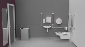 Wall hung Doc M toilet pack, stainless steel, concealed fixings