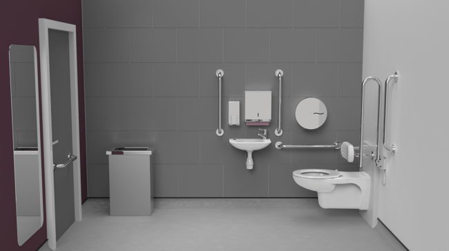 Wall hung Doc M toilet pack, stainless steel, concealed fixings