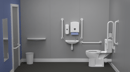Rimless close coupled Doc M toilet pack, lockable cistern lid, steel, concealed fixings, White (RAL 9016)