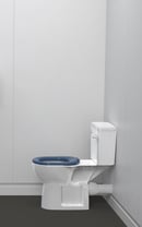 Rimless close coupled Doc M ware set, pan & cistern assembly, ring only seat, Dark blue (RAL 5011)