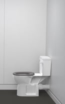 Rimless close coupled Doc M ware set, pan & cistern assembly, ring only seat, Grey (RAL 7005)