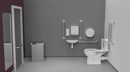 Rimless close coupled Doc M toilet pack, stainless steel, concealed fixings, Polished stainless steel