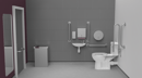 Rimless close coupled Doc M toilet pack, stainless steel, concealed fixings, Satin