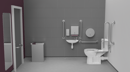 Rimless close coupled Doc M toilet pack, stainless steel, concealed fixings, Satin