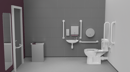 Rimless close coupled Doc M toilet pack, stainless steel, concealed fixings, White (RAL 9016)