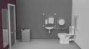 Rimless close coupled Doc M toilet pack, stainless steel, concealed fixings