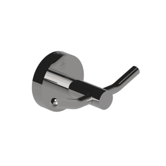Contemporary double robe hook, stainless steel