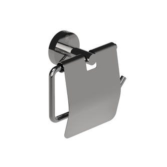 Contemporary covered toilet roll holder, stainless steel