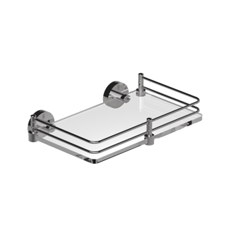 Contemporary glass shelf, small, stainless steel frame