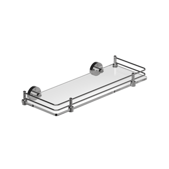 Contemporary glass shelf, large, stainless steel frame