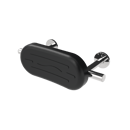 Luxury back rest rail, including pad, stainless steel, concealed fixings, overall projection 220mm, Polished