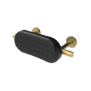 Luxury back rest rail, including pad, stainless steel, concealed fixings, overall projection 220mm, Satin Brass