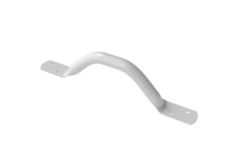 Flat end steel grab rail