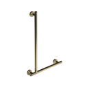 The Gosfield, stainless steel concealed fixing removable L-shape grab rail, PVD Polished Brass