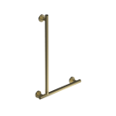 The Gosfield, stainless steel concealed fixing removable L-shape grab rail, PVD Satin Brass