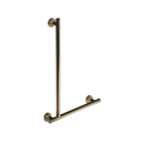 The Gosfield, stainless steel concealed fixing removable L-shape grab rail, PVD Polished Warm Brass