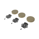 The Gosfield, removable L-shape grab rail fitting kit & blanking covers, PVD Polished Brass