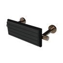 The Gosfield, stainless steel concealed fixing back rest rail & pad, 220mm, Antique Brass Plated & Black Pad