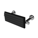 The Gosfield, stainless steel concealed fixing back rest rail & pad, 220mm, Satin Stainless Steel & Black