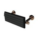 The Gosfield, stainless steel concealed fixing back rest rail & pad, 220mm, PVD Polished Bronze & Black