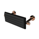 The Gosfield, stainless steel concealed fixing back rest rail & pad, 220mm, PVD Polished Warm Gold & Black