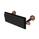 The Gosfield, stainless steel concealed fixing back rest rail & pad, 220mm, PVD Satin Warm Gold & Black