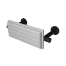 The Gosfield, stainless steel concealed fixing back rest rail & pad, 220mm, Matt Black (RAL 9005) & White Pad