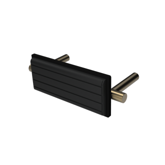 The Gosfield, stainless steel flangeless fixing back rest rail & pad, 220mm