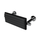 The Gosfield, stainless steel concealed fixing removable back rest rail & pad, 220mm, Polished Chrome Plated & Black