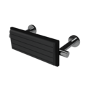The Gosfield, stainless steel concealed fixing removable back rest rail & pad, 220mm, Satin Chrome Plated & Black