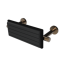 The Gosfield, stainless steel concealed fixing removable back rest rail & pad, 220mm, Antique Brass Plated & Black Pad