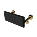 The Gosfield, stainless steel concealed fixing removable back rest rail & pad, 220mm, Polished Gold Plated & Black